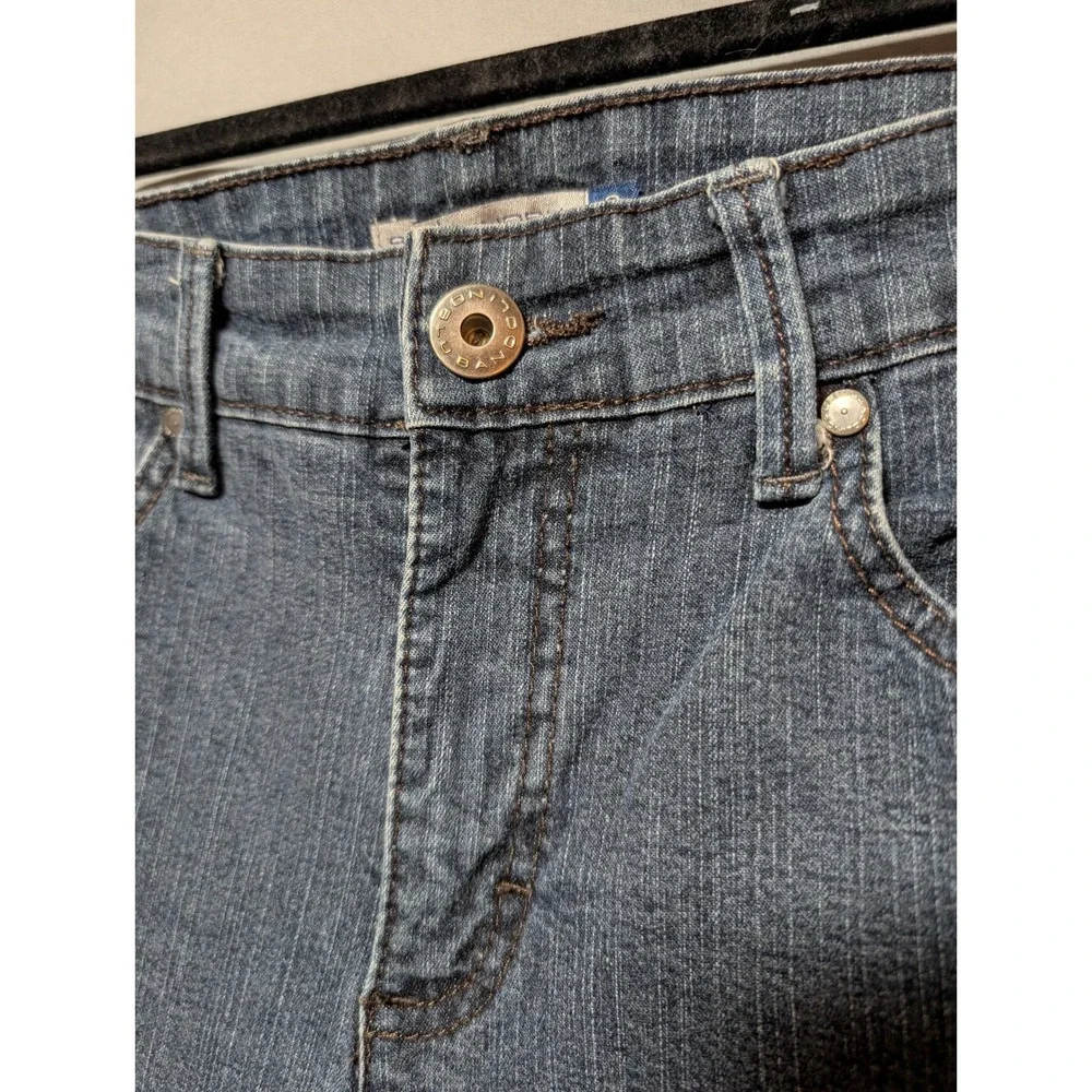Bandolino Blu Medium Wash Kitt Belt SLB Missy Skinny Jeans Faux Gems‎ Size 8